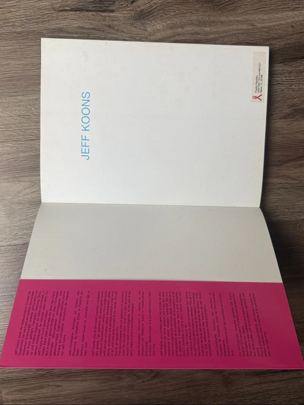 Vintage 1992 Jeff Koons TASCHEN Softcover Art Monograph - Rare Pink Cover